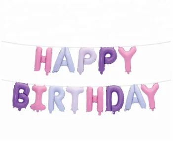 16 Inch Pink Purple And White Happy Birthday Characters Balloons