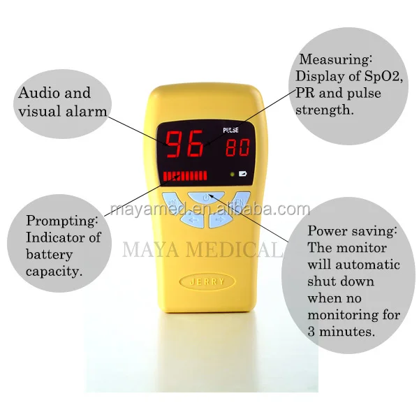 High Quality Non-Invasive Handle Pulse Oximeter with Rechargeable Battery Power