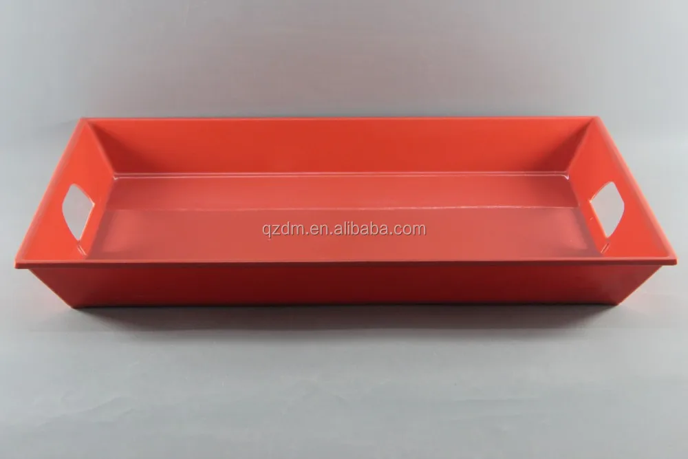 20"Melamine Tray With Handle , Red Tray