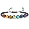 Hot Sale Shambhala Style 8 mm Stone Bead Braid 7 Chakra Bracelet For Women