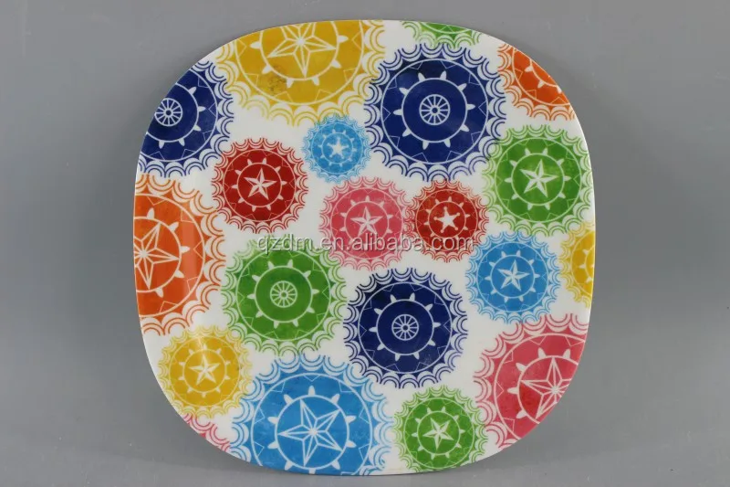 Star Print Square Mealmine Dinner Plate