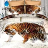 3D Style Animal series tiger cat printed bed cover set ready to ship