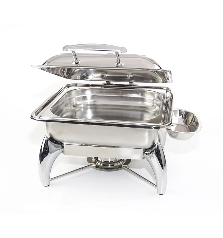 Square Glass Lid Stainless Steel Elegent Chafing Dish Buy Glass Lid