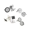 Custom cheap art craft antique silver brass enamel embossed vintage star crossed suit shirt cufflink