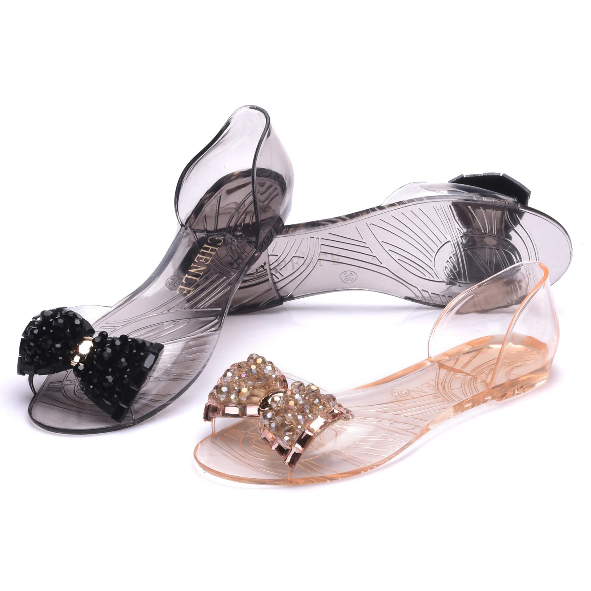 diamond jelly sandals