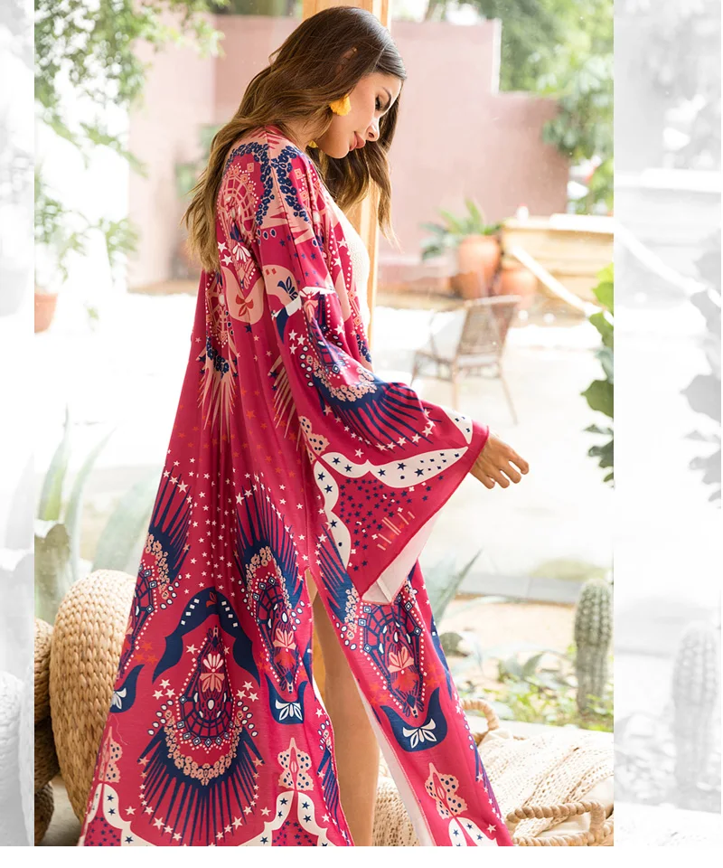 Cs3808 Wholesale Amazon Hot Sale Bohemia Printed Long Knitted Women