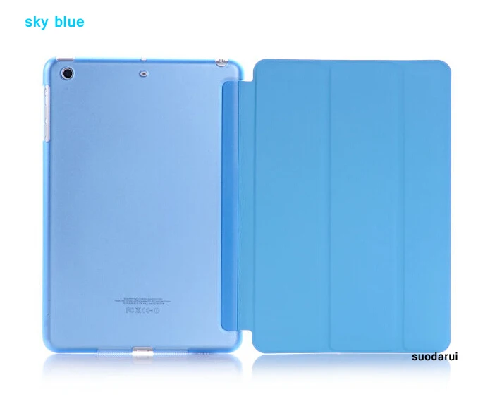 Three Folding stand leather smart case cover For apple iPad mini 4