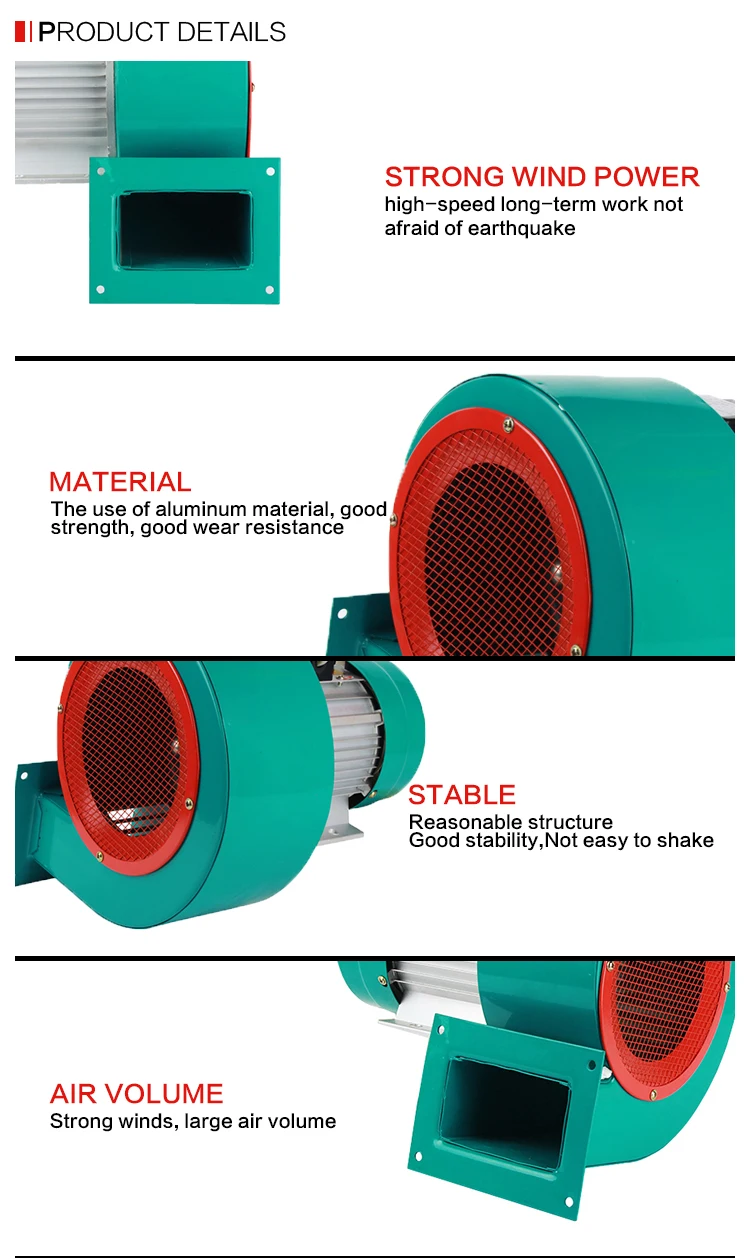 High Capacity Strong Wind Low Noise Centrifugal Fans Blowers Industrial