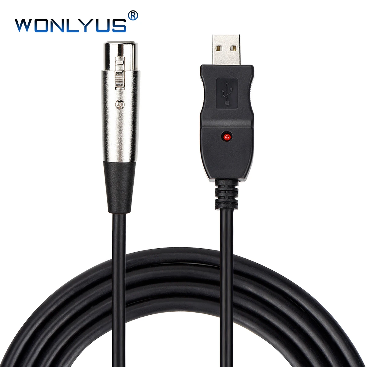 10ft/3m Usb To Xlr Microphone Instrument Karaoke Cable 3 Pin Xlr Female
