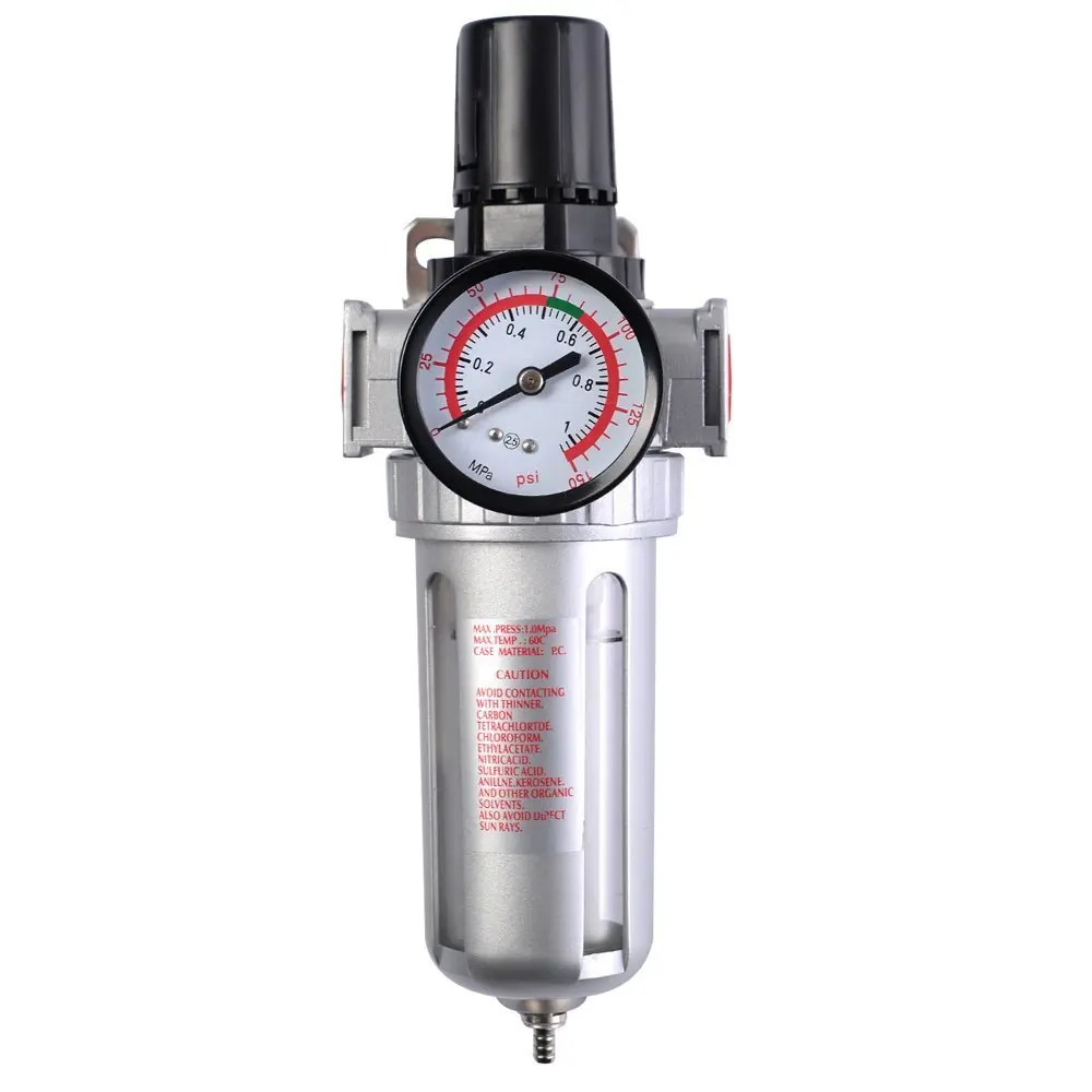 douself SFR300 Air Pressure Regulator Filter Water Separator with Pressure Gauge