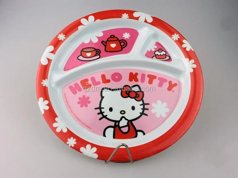 Kids Melamine Divided Plate/Melamine Plastic 3 Section Plate