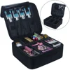 Women Portable Travel Cosmetic Case Organizer Toiletry Bag with Adjustable Dividers makeup brush case for lady