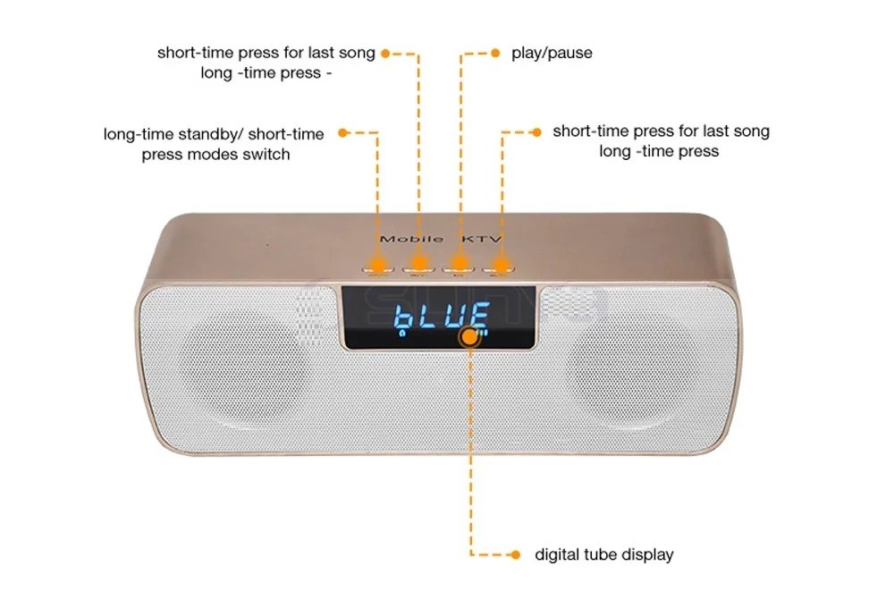 Portable Hot Sale Mic Karaoke Blue tooth Cordless Speaker Mobile Phone Wireless Microphone