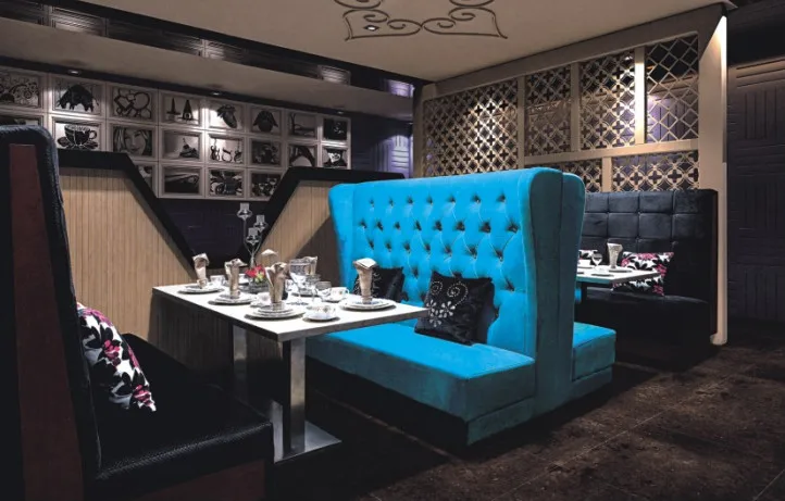 Double sides fast food leather banquette & diner booth buy ...