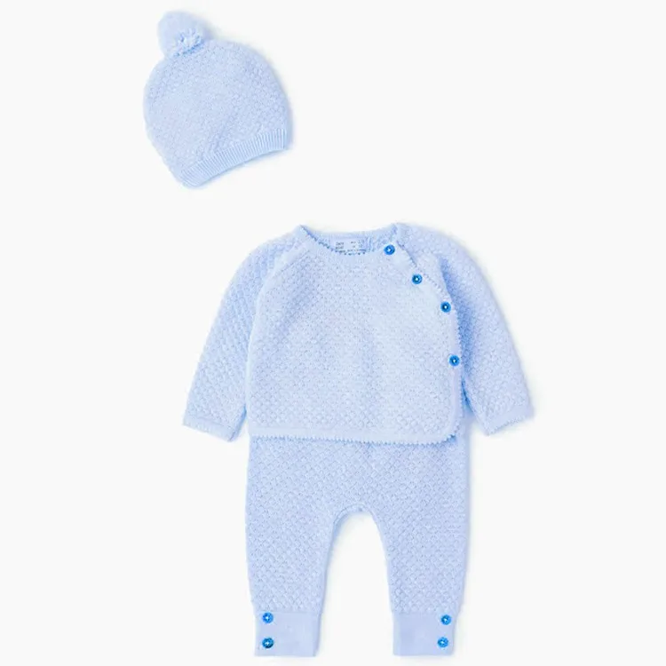 Factory OEM 100% cotton knitted infant baby clothing sets wholesale china