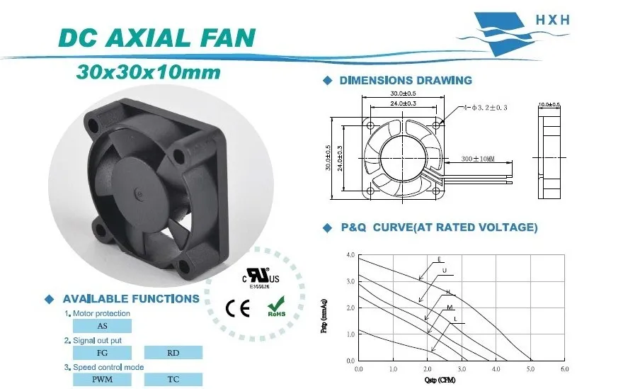 Projector Cooling Fan, HDS0324MG, 7500rpm, 24v, 3010 - detail 2