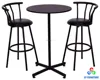 Metal frame 3 piece bistro pub table set bar table with 2 padded stools