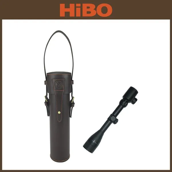 Hibo Custom Protection Dark Brown Leather Scope Storage Carry Case