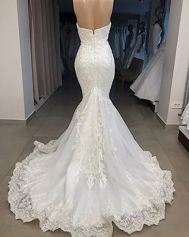 Sexy Sweetheart Cap Sleeve Mermaid Wedding Dress Bridal Gown