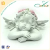 polyresin white angel rose angel resin table top