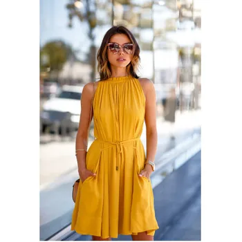 yellow casual dress