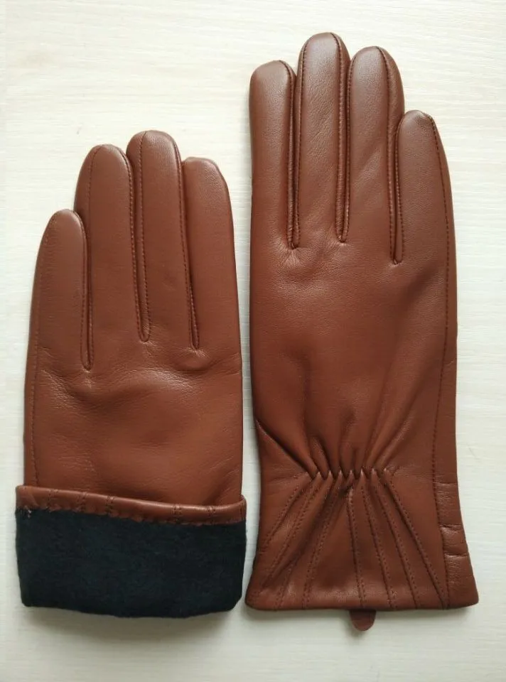 ladies red brown hotsale thin leather hand gloves