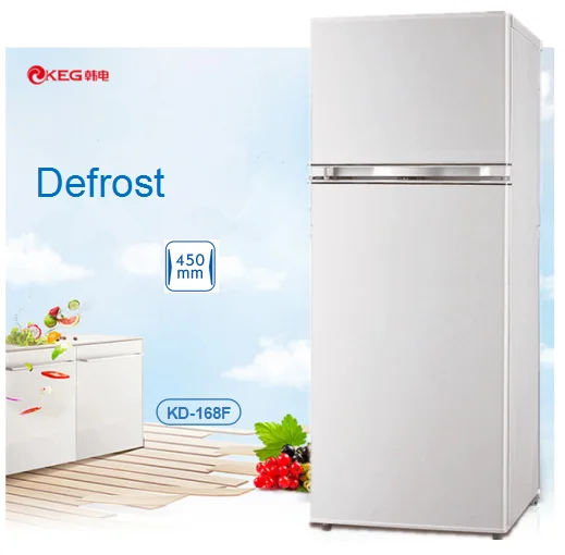 168l Home Use Double Door Fridge Upright Top Half Freezer Half