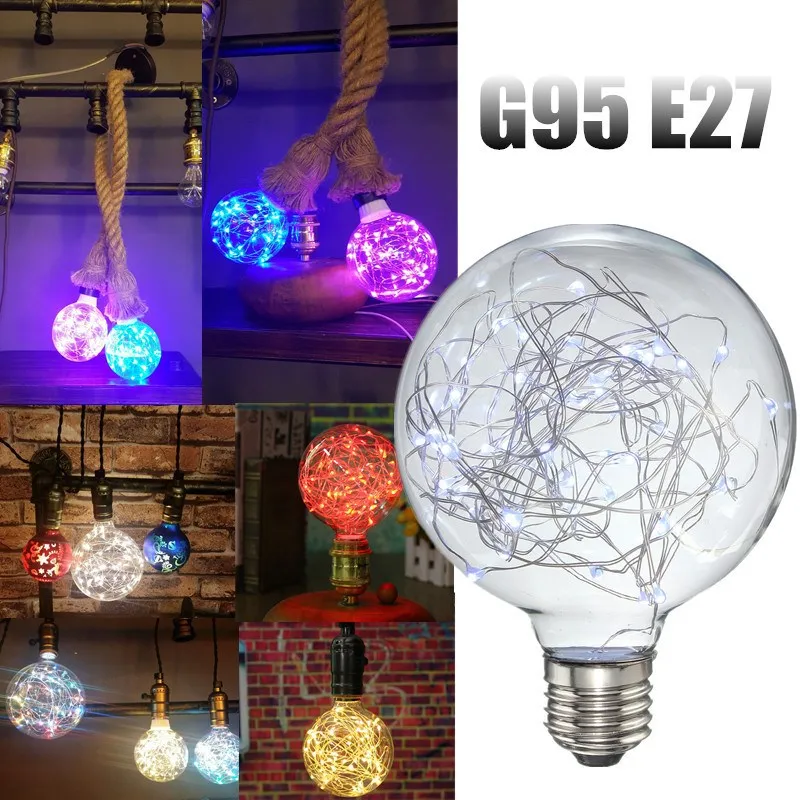 Copper wire g45 1w led bulb light