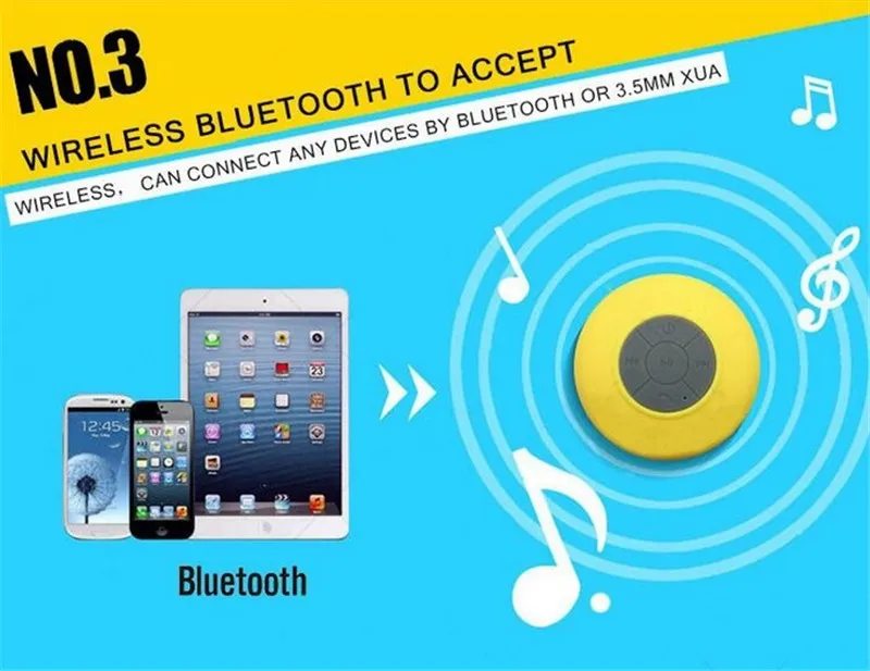 Wireless bluetooth speaker portable suction cup wireless shower speaker