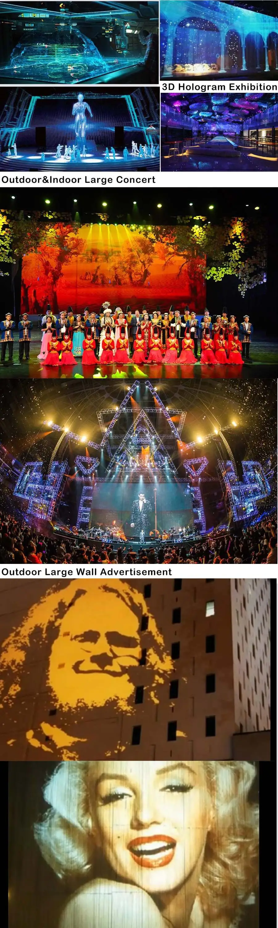 Day Light Working Large Venue Laser DLP Projector 7000 Ansi Lumens 1920*1200p 3D Outdoor Laser Projecteur Support 4K Video
