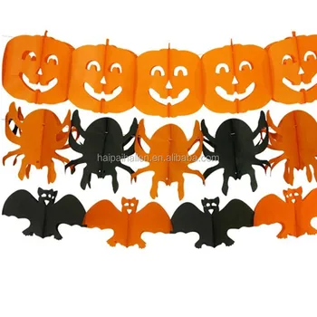 pumpkin bat spider halloween paper hanging string garland for party prop decoration - Halloween Paper Decorations pumpkin bat spider halloween paper hanging string garland for party prop decoration - Halloween Paper Decorations