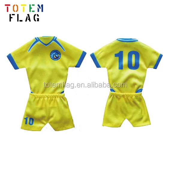 Custom football mini kits, car window mini shirts with logo