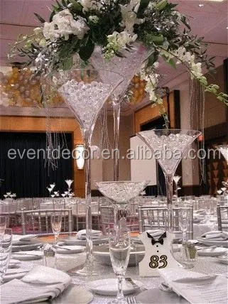 Wholesale Martini Glass Vases Centerpieces Clear Glass Flower Vase