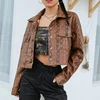 SP2912A Snake Print Stylish Women Leather Jackets