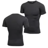 Man Summer Compression T-Shirt Quick Drying Running Short Sleeve Top Sports Tight Base Layer Top