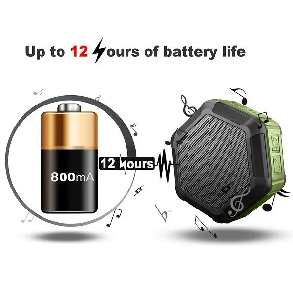 bts-08 IP65 Waterproof Hexagon Bluetooth Speaker Mini Portable Wireless with Hook - ANKUX.COM