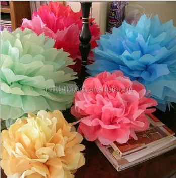 hanging decorative wedding artificial tissue paper round flower ball paper flower hanging ball
