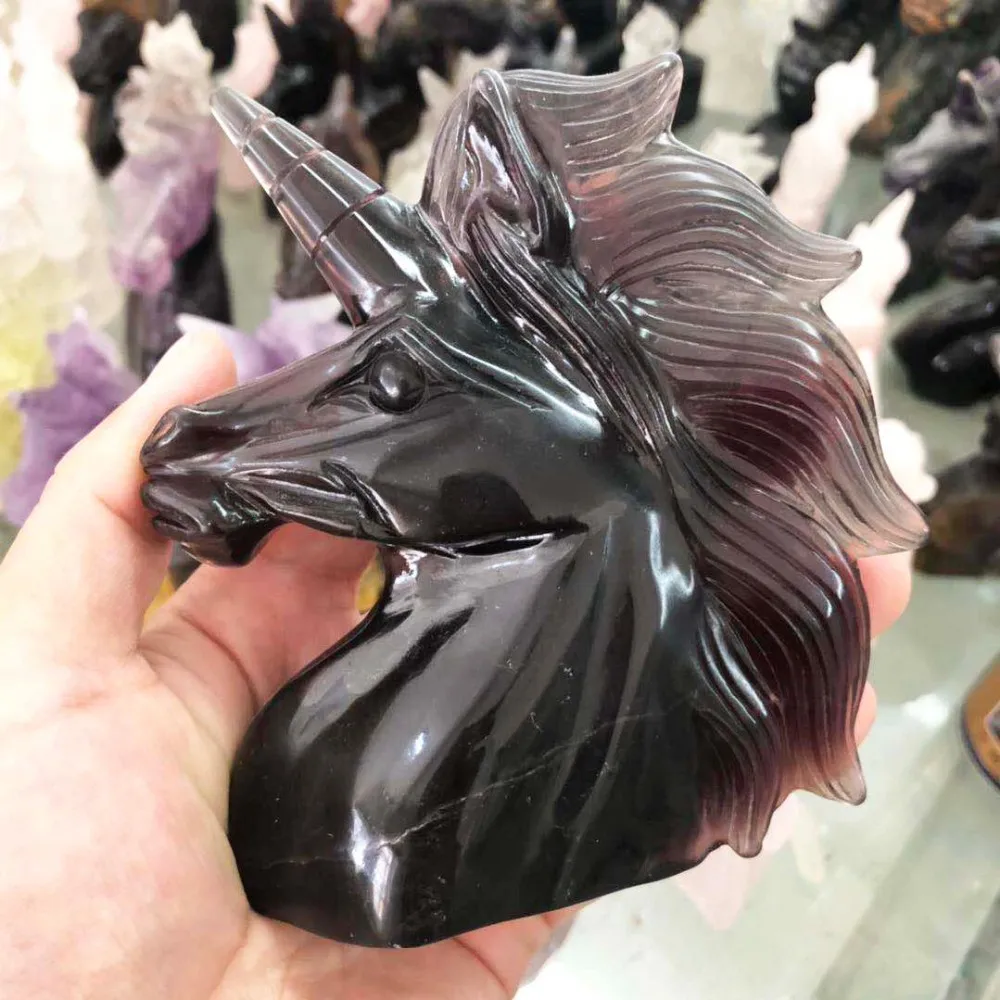 crystal unicorn statue