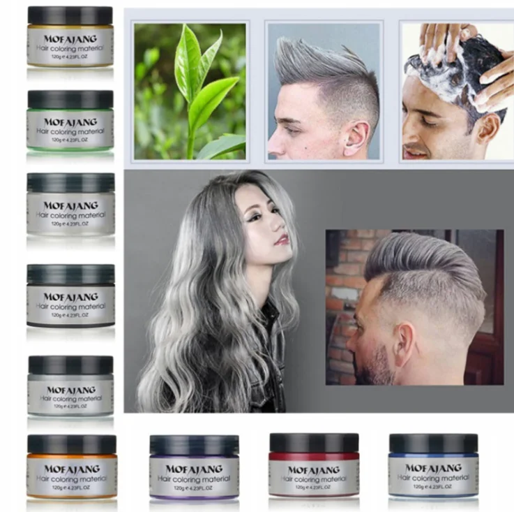 2019 Popular Temporary Hair Styling Dye Wax Powder Mofajang Pomade