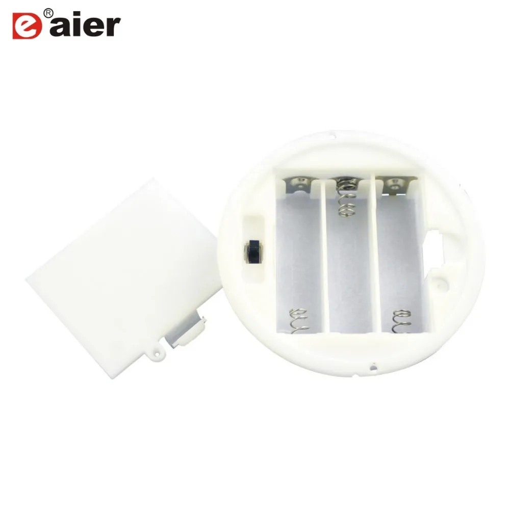 White 4.5v 3 Aaa Battery Holder Round With Cover Onoff Switch Control