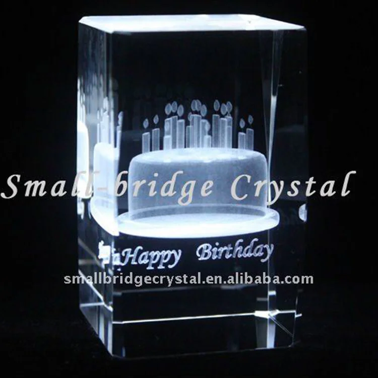 product handicraft 3d laser engraved cake crystal led cube for friends birthday gift-21