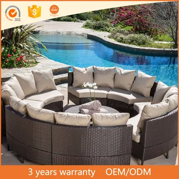 Moderno Super Cómodo Sofá De Mimbre Redonda Muebles De Jardín Al Aire