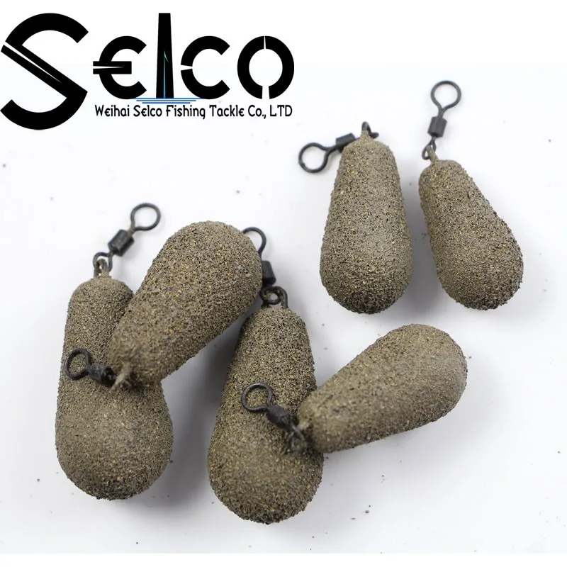 Coating Distance Lead Sinker Carp Fishing Lead Weights With Swivel