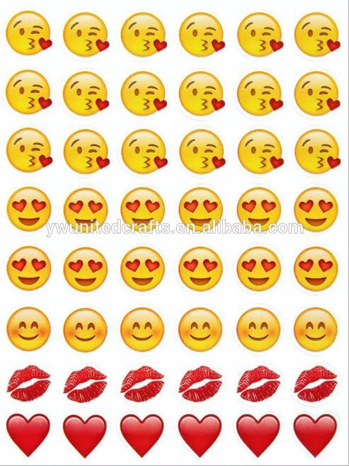 offset printing factory Emoji Custom Face Fashion Stickers Smile Expression