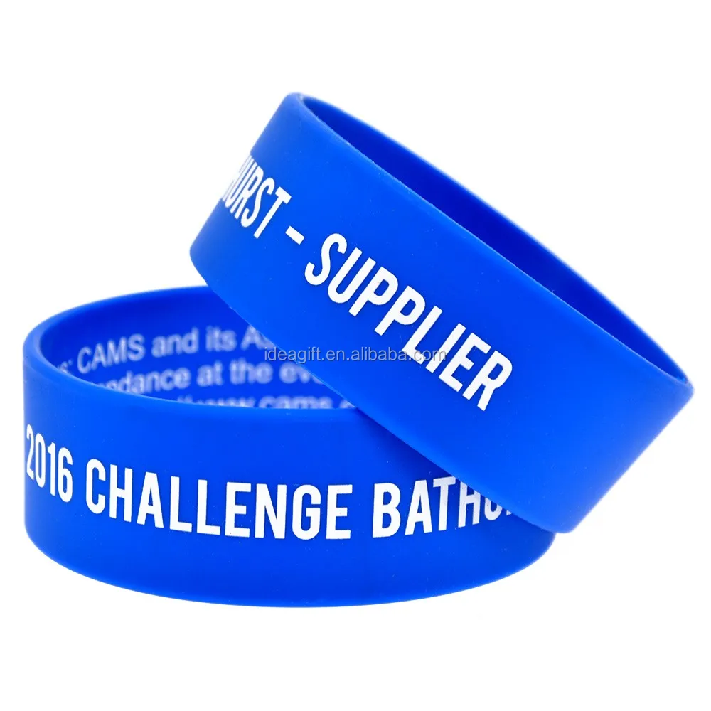 Personalized Design Debossed And Filled In Color Silicone Wristband