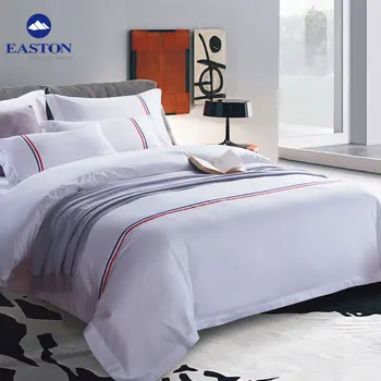 60s T300 100 Cotton King Size White Hotel Bedding Set 5 Star