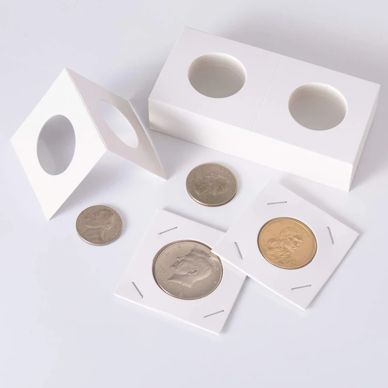 1.5 x 1.5 Quarter Size Coin Cardboard Flips Bundle 100 1.5x1.5 Holders Free Post 