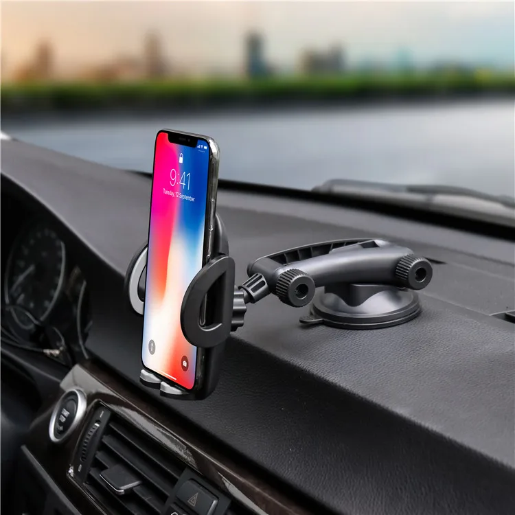 Car dashboard clamp mobile phone holder desk smartphone suction cup stand phone mount bracket holder for iphone for Apple