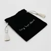 Wholesale Hottest Sale Black Printed velvet jewellery pouch With Tassel
