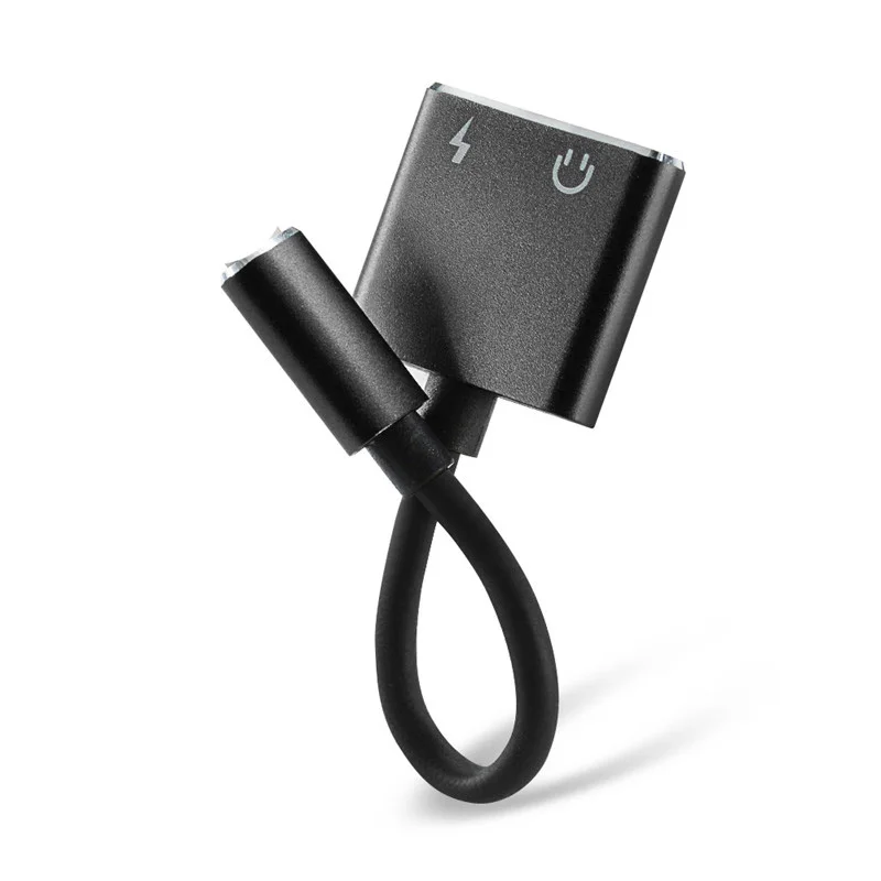 
2 in 1 Jack Charging Audio Adapter Double 8 pin Music or Call Headphone metal splitter Charger Converter for iPhone 8 IOS 12 